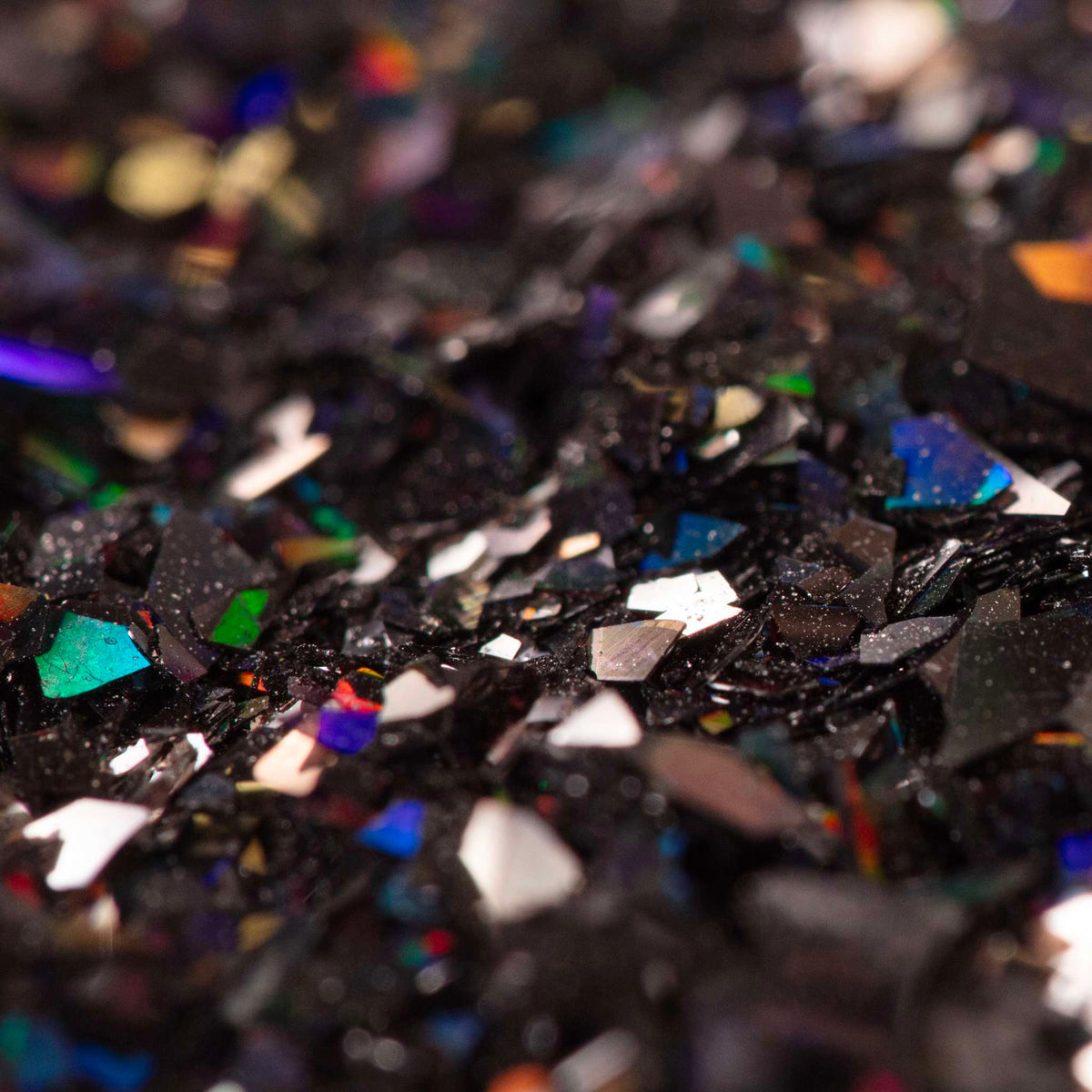 Magic Sparkles, essbare irisierende Glitterflocken - Schwarzer Onyx (3g)