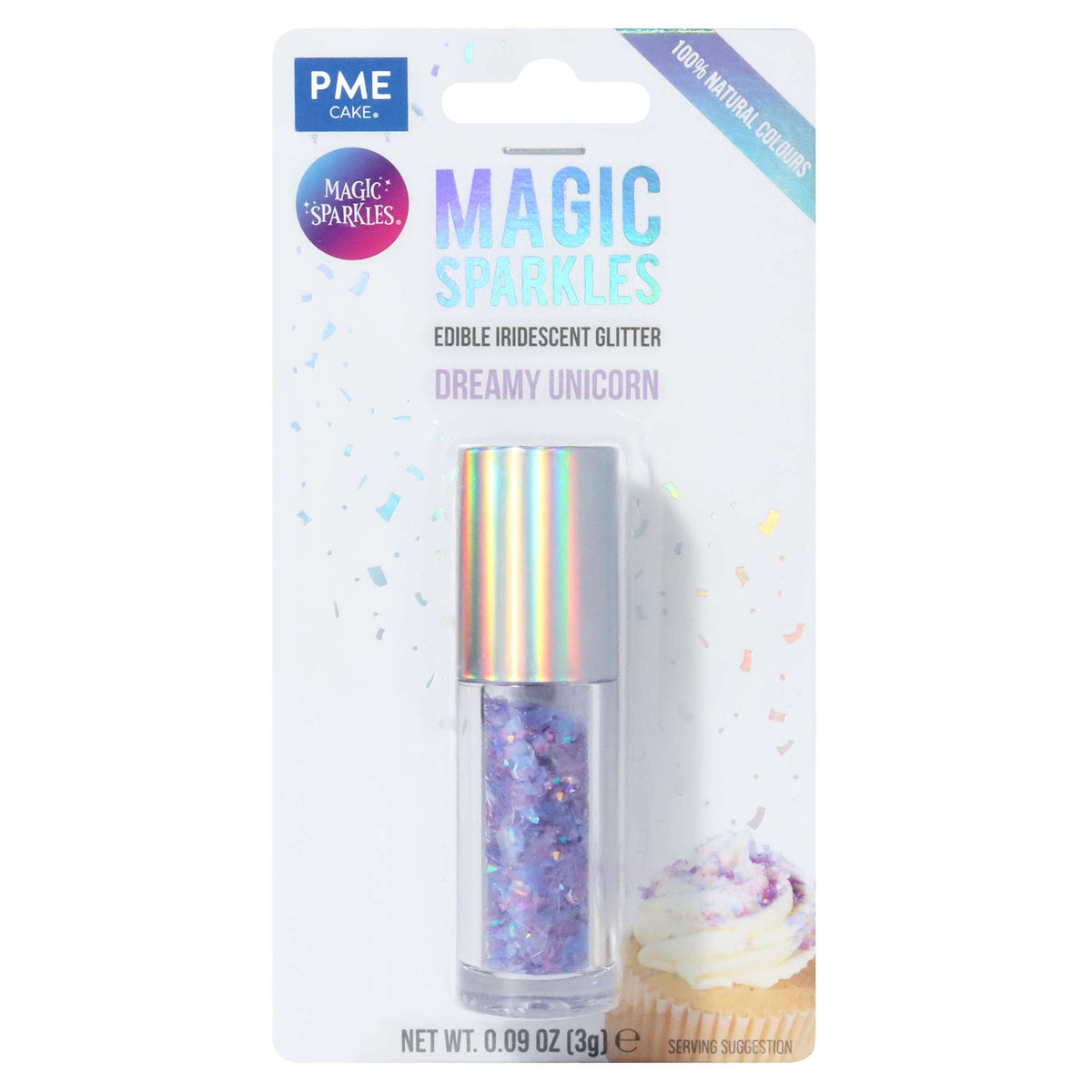 Magic Sparkles, essbare irisierende Glitterflocken - Verzauberter Einhorn (3g)