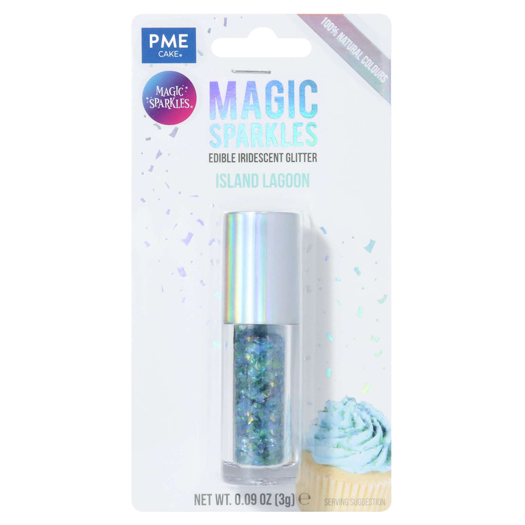 Magic Sprinkles, Eetbare Iriserende Glittervlokken - Eiland Lagune (3g)