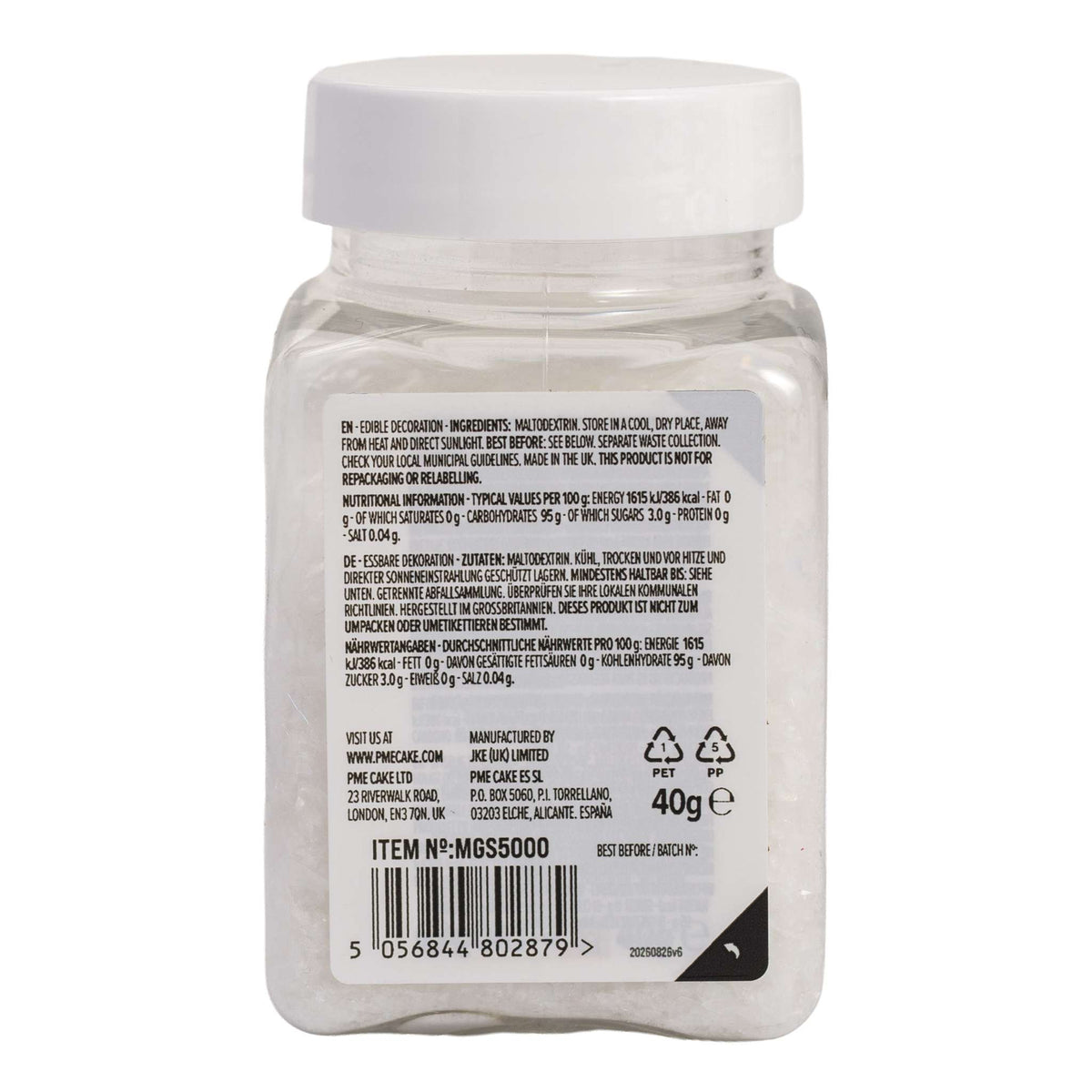 Magic Sparkles Edible Iridescent Glitter - White Crystal