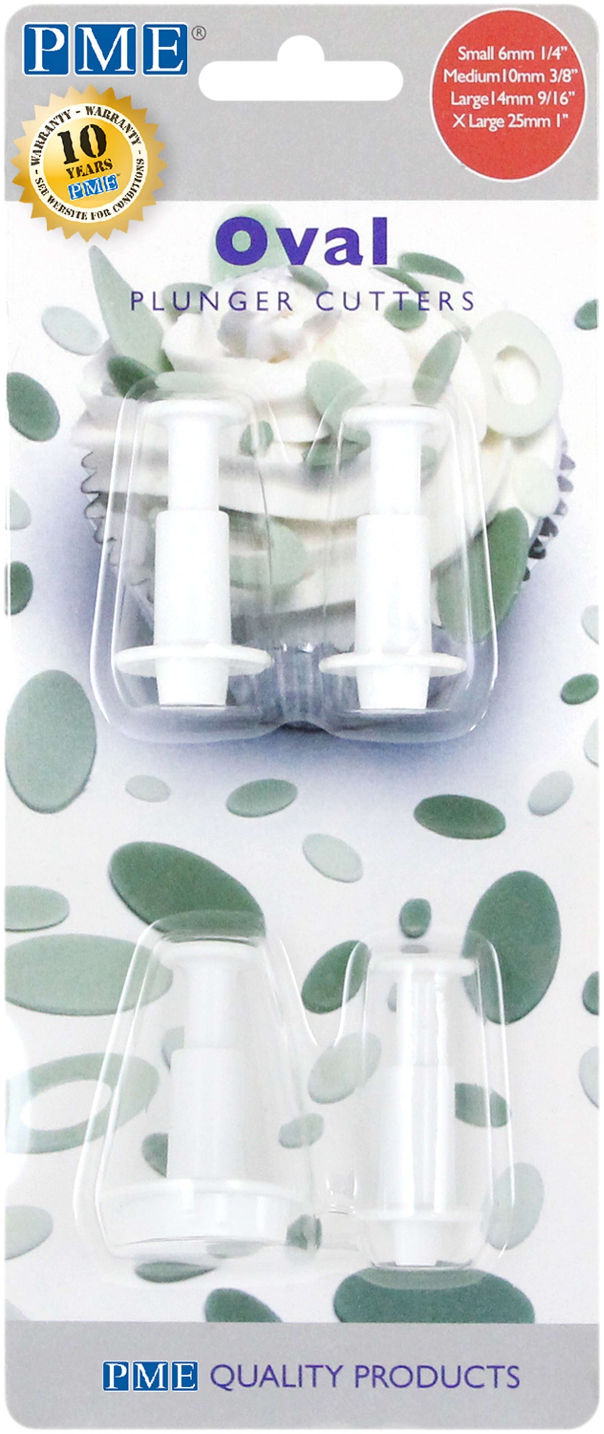 Oval Fondant Plunger Cutters Set Of 4