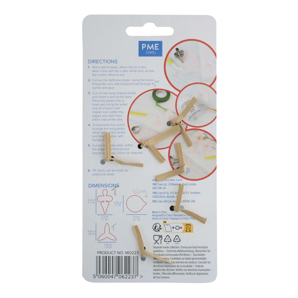 Cortadores de Pétalo de Orquídea Mariposa de Acero Inoxidable , Set de 3
