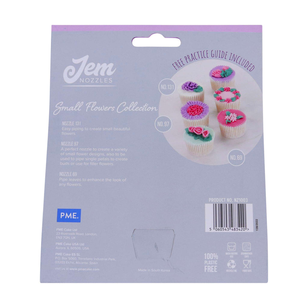 Jem Set de Boquillas - Flores Pequeñas, Pack de 3