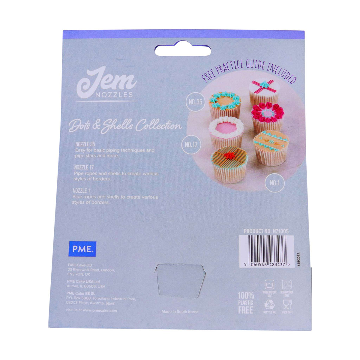 JEM Nozzles Set Of 3 Dots & Shells Collection