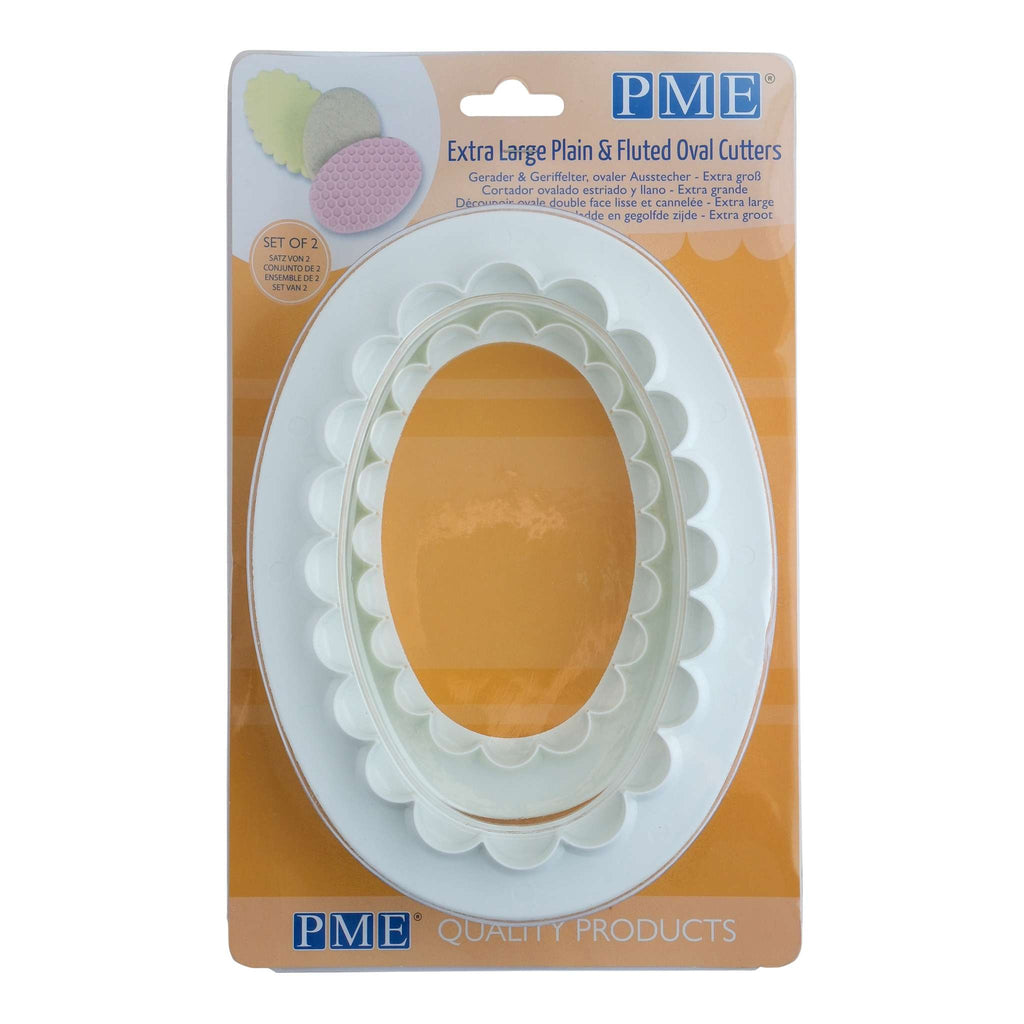 Klassische Formen-Ausstecher - Einfach & Wellenförmig - Oval-Plakette, Set aus 2 Stück