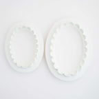 Klassische Formen-Ausstecher - Einfach & Wellenförmig - Oval-Plakette, Set aus 2 Stück
