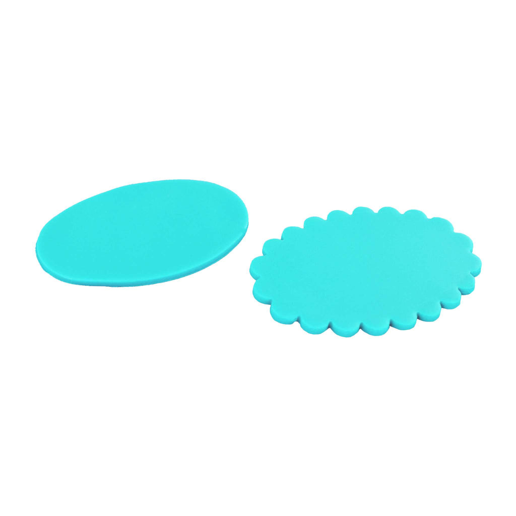 Klassische Formen-Ausstecher - Einfach & Wellenförmig - Oval-Plakette, Set aus 2 Stück