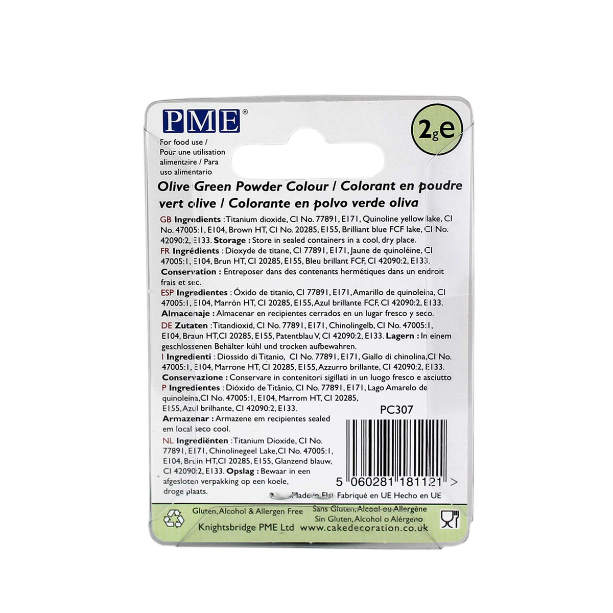 Olive Green Powder Food Colour (2g)