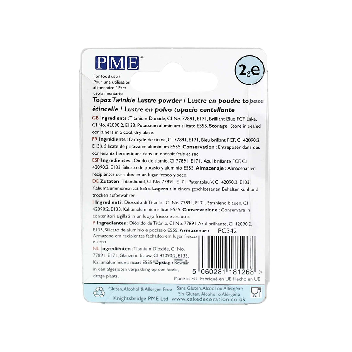 Topaz Twinkle Lustre Powder Food Colour (2g)