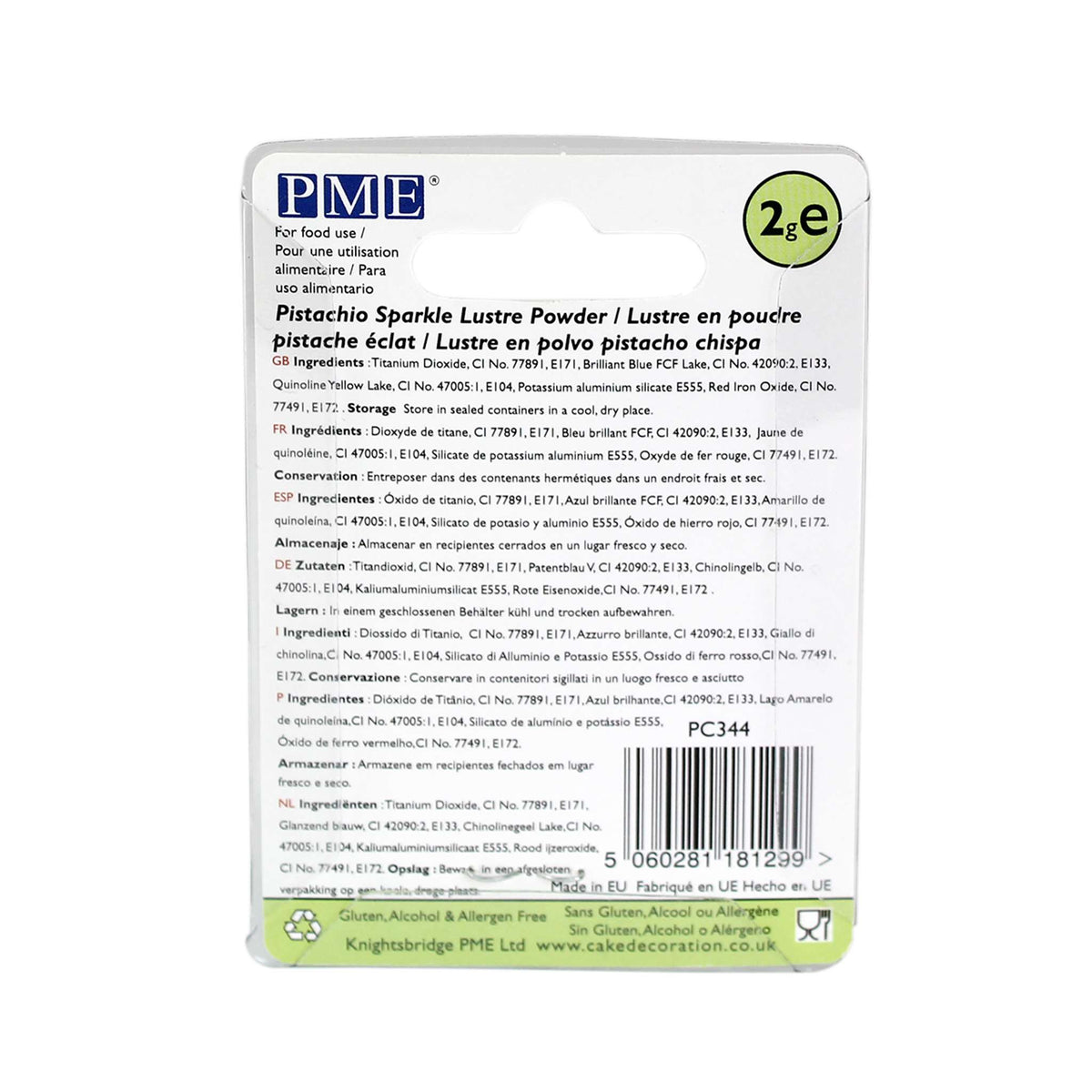 Pistachio Sparkle Lustre Powder Food Colour (2g)