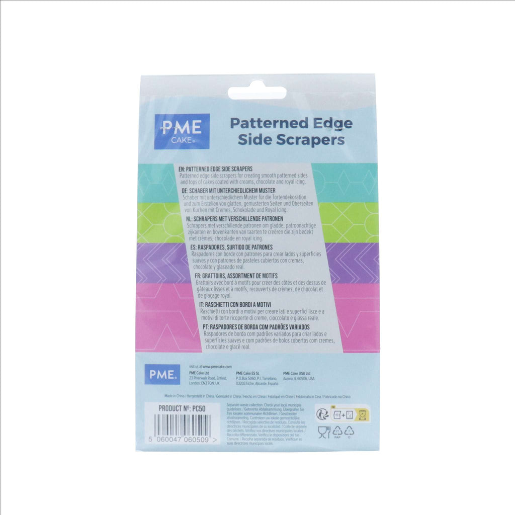 Patterned Edge Side Scrapers Set Of 4