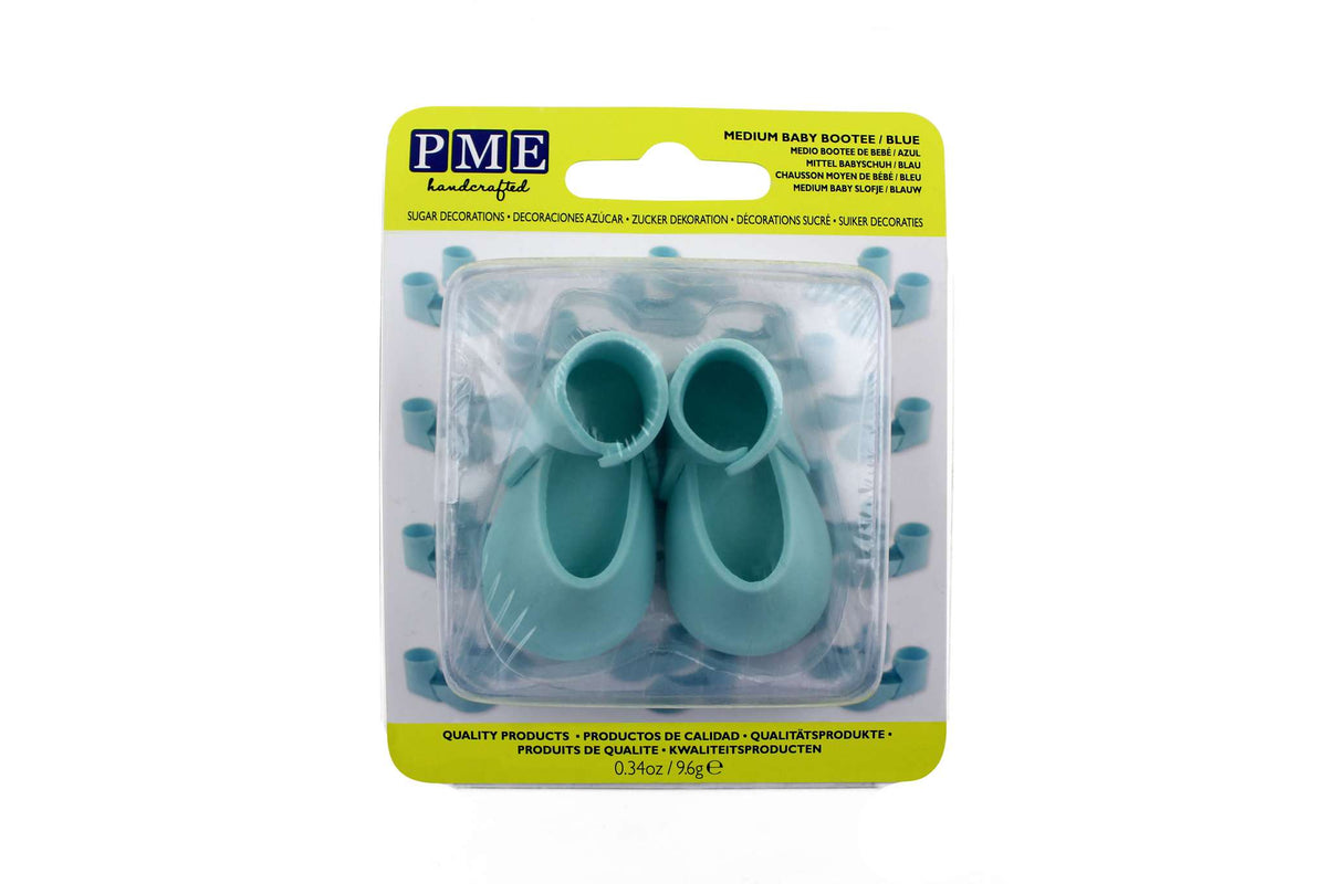 Handgefertigte Zuckeraufsätze - Blaue mittlere Baby-Boote (48 x 20mm / 1.9 x 0.75")