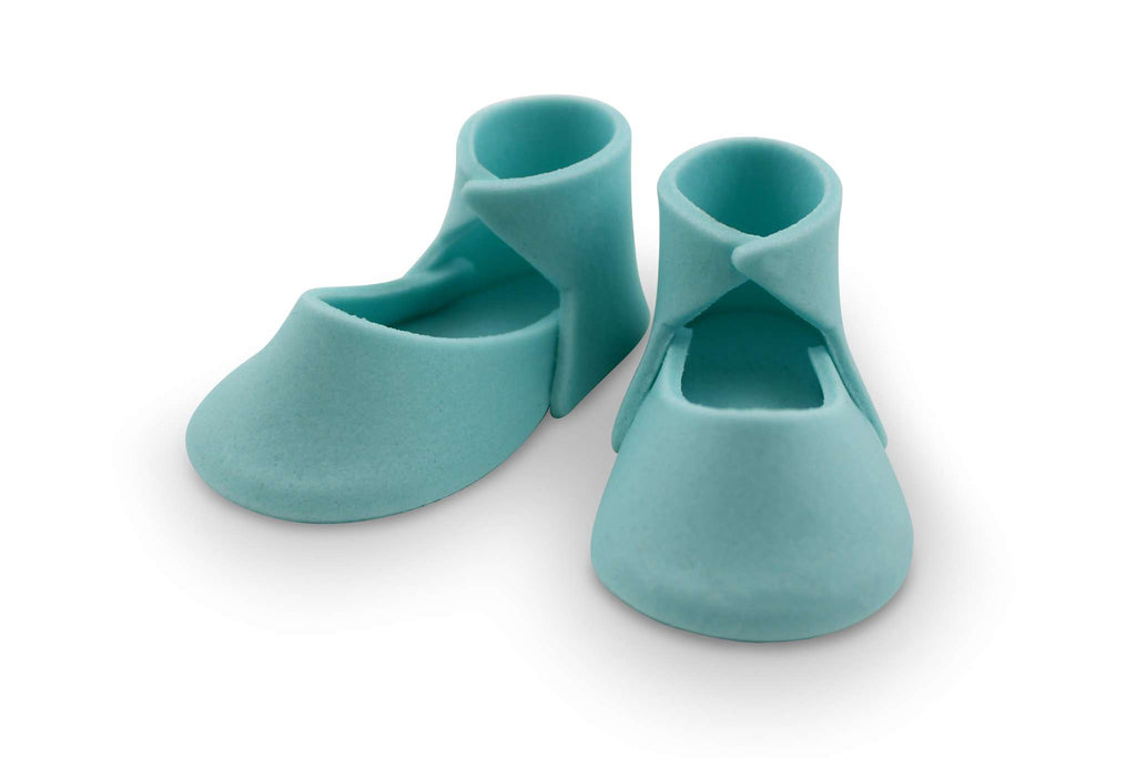 Handgefertigte Zuckeraufsätze - Blaue mittlere Baby-Boote (48 x 20mm / 1.9 x 0.75")