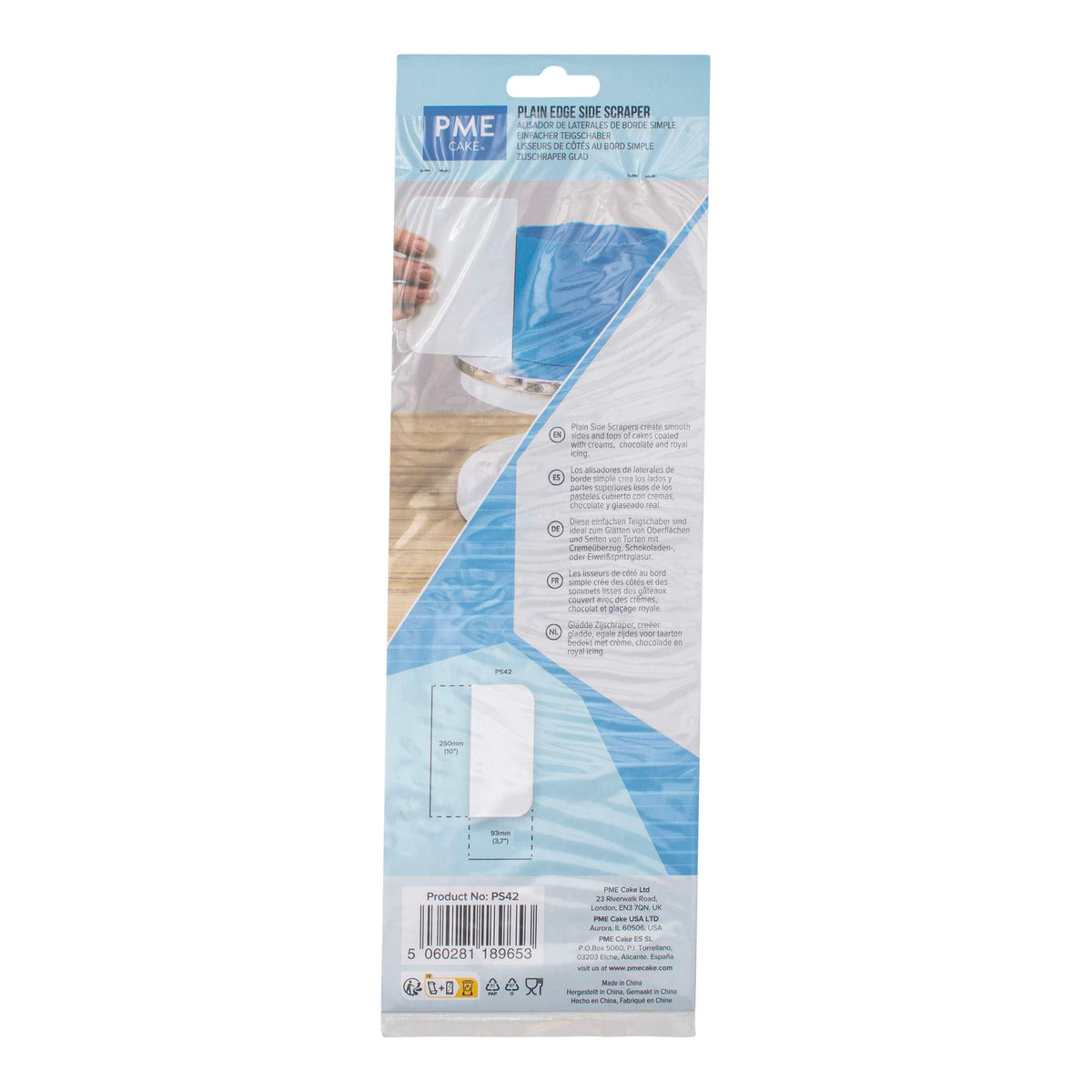 Plastic Plain Edge Side Scraper X Tall (250 x 93mm / 10 x 3.7")