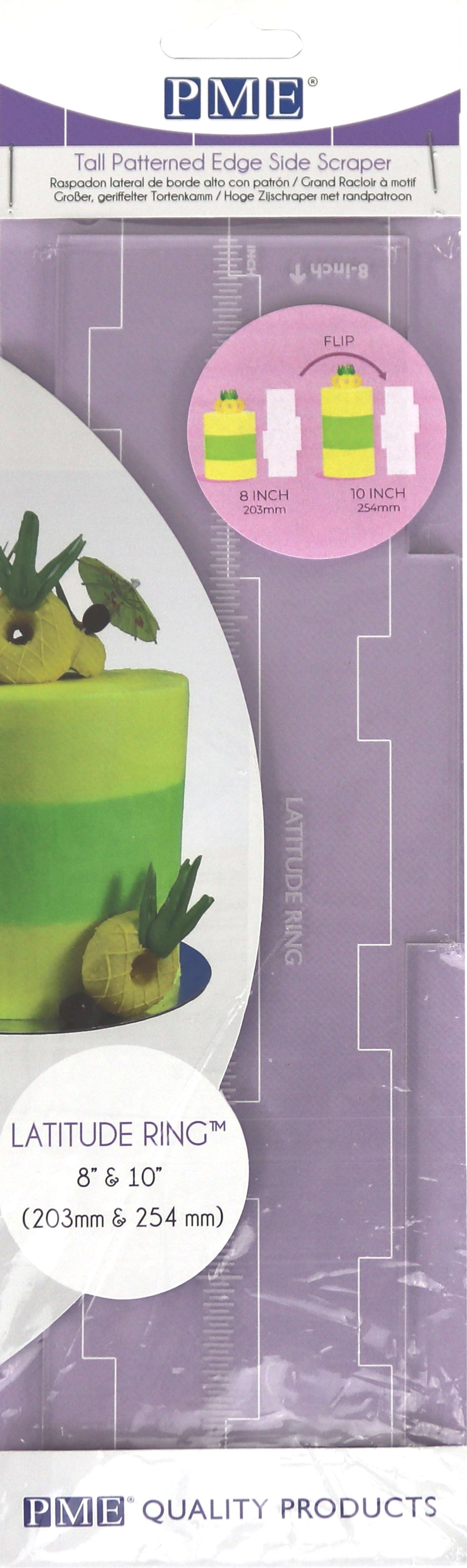 Seitenschaber - Breitengradring für 8" und 10" Kuchen (255mm / 10")