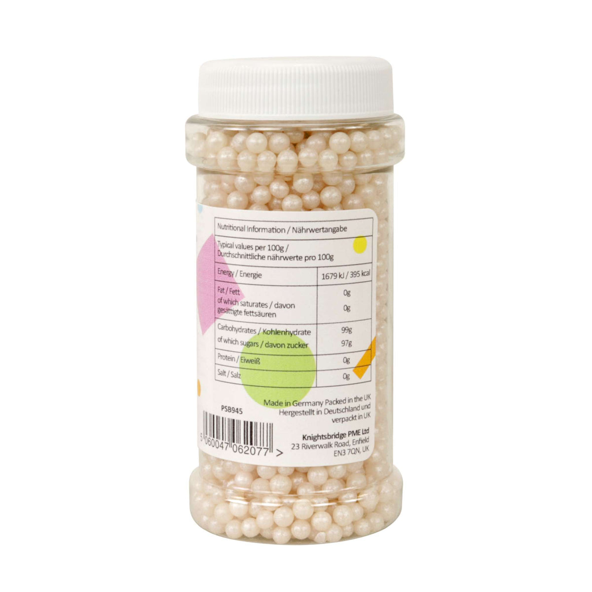 Pearlized Blush Sugar Pearls Sprinkles (100g / 3.52oz)