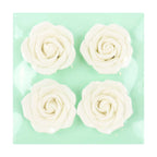 Weiße Zuckerrosen, 62mm (4 Stück)