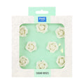 Roses en sucre blanches, 32mm (8 pièces)