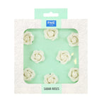Roses en sucre blanches, 32mm (8 pièces)