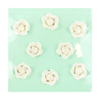 Roses en sucre blanches, 32mm (8 pièces)