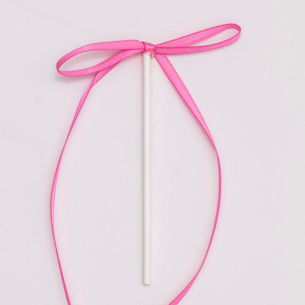 Topper con Lazo de Cinta para Tartas - Rosa (8 piezas)
