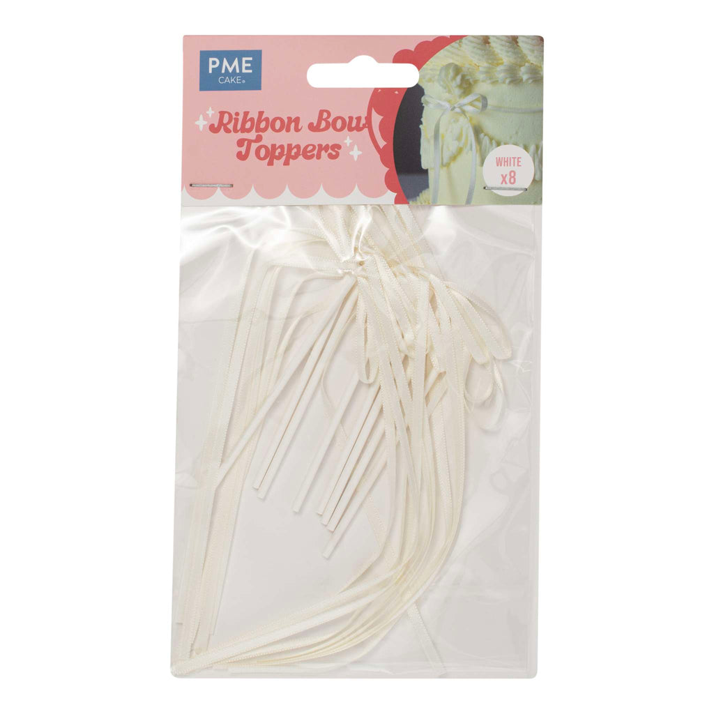 Nœuds décoratifs en Topper pour Gâteau - Blanc (8 pièces)