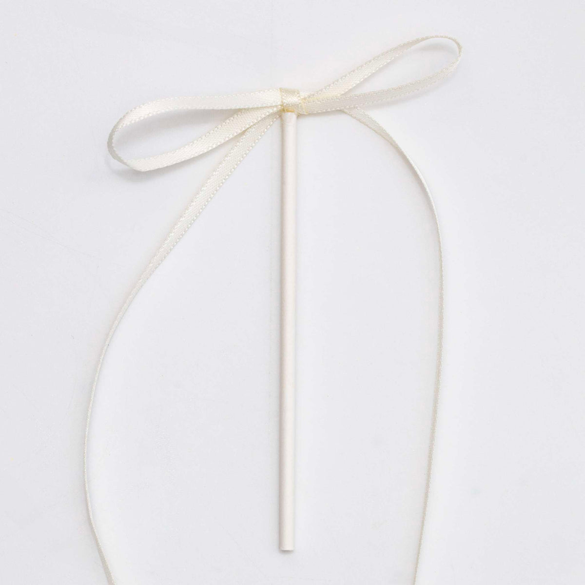 White Ribbon Bow Toppers Pk/8