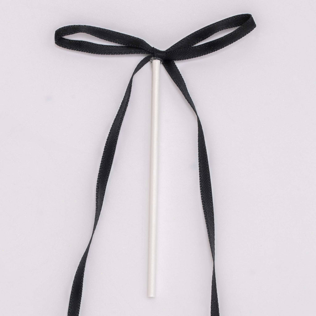 Topper con Lazo de Cinta para Tartas - Negro (8 piezas)