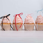 Topper con Lazo de Cinta para Tartas - Negro (8 piezas)