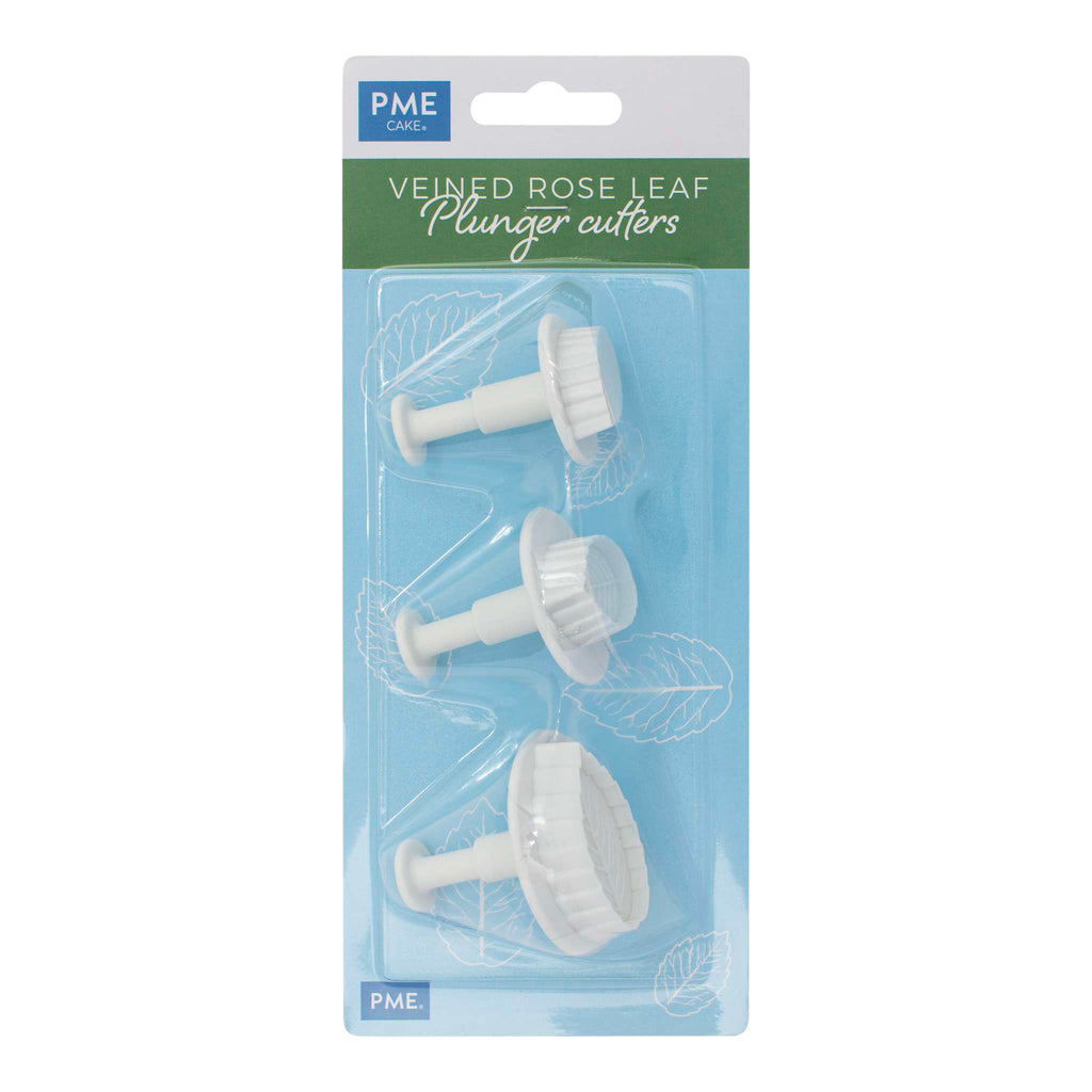 Foliage Ausstecher mit Auswerfer - Adriges Rosenblatt Set von 3