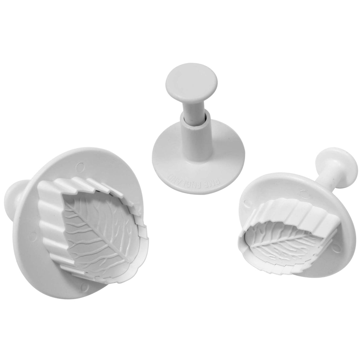 Emporte-pièces à poussoir - Ensemble de 3 Feuilles de Rose à nervures