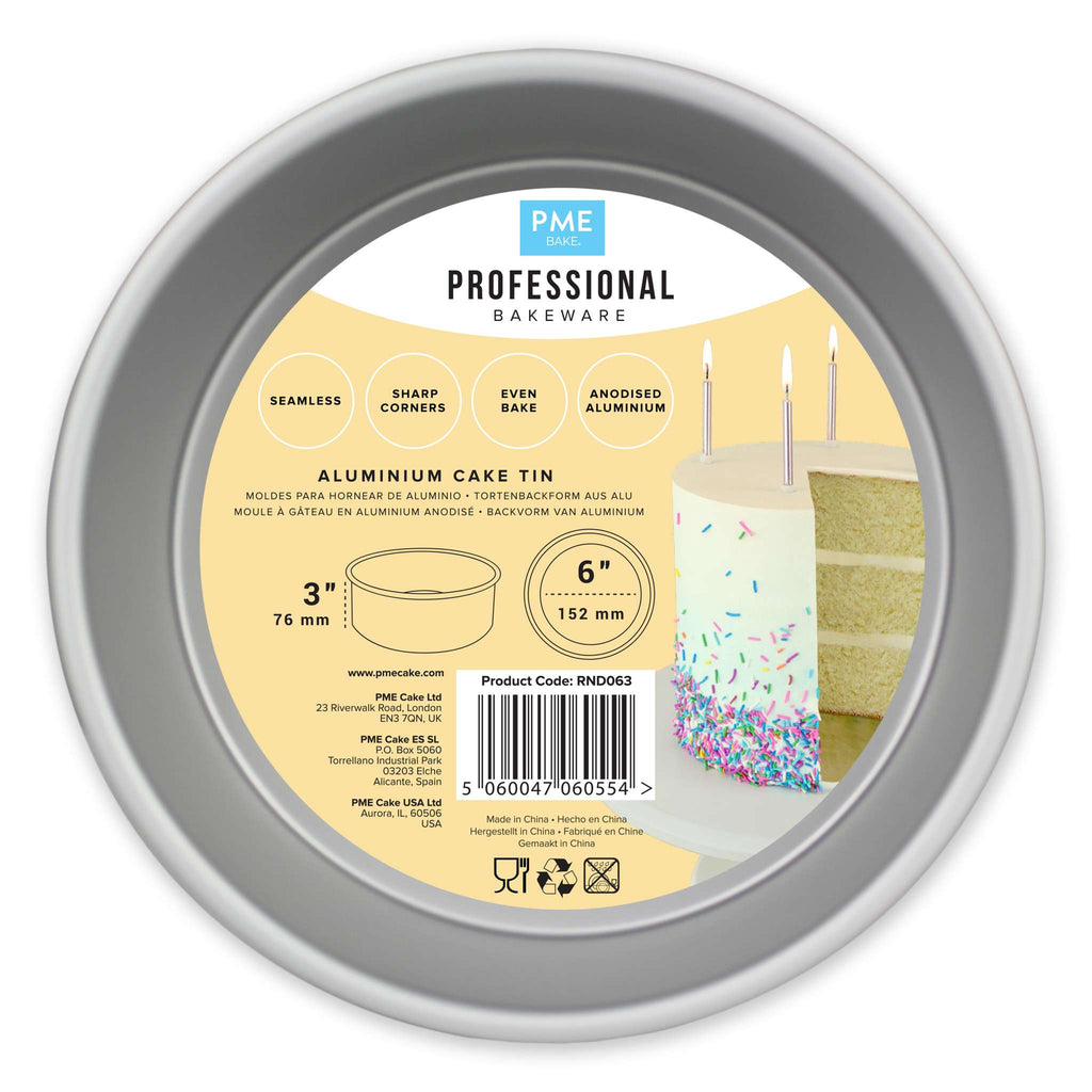 Round Aluminium Cake Tin (6 x 3" / 152 x 76mm)