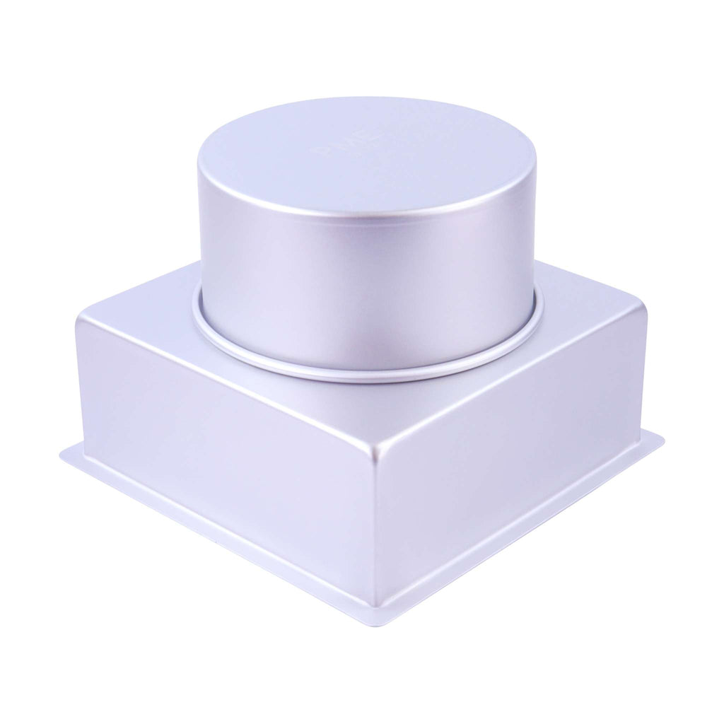 Moules à gâteaux de démarrage - Rond 6 x 4 pouces, Carré 8 x 4 pouces, ensemble de 2