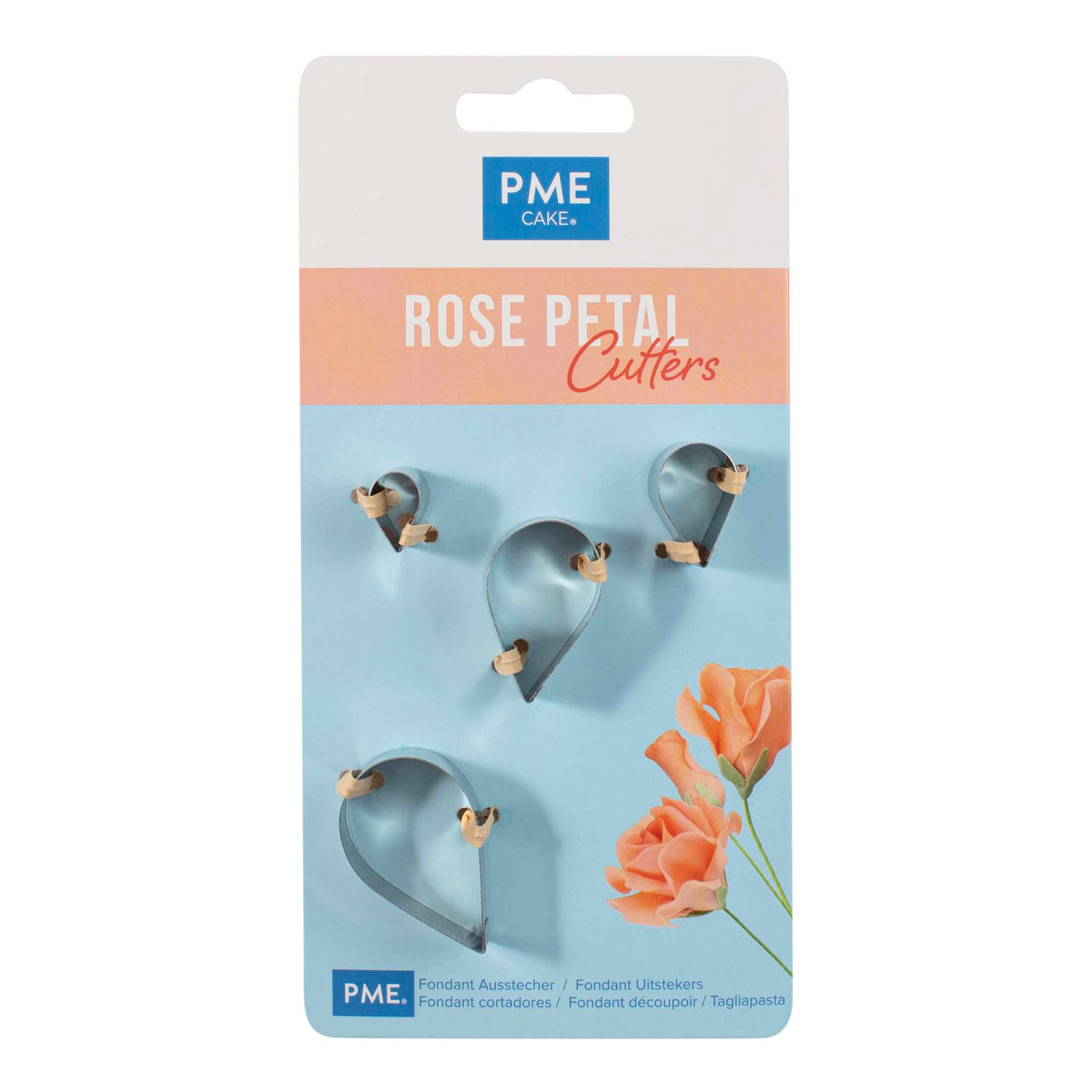 Rose Petal Fondant Cutters Set Of 4