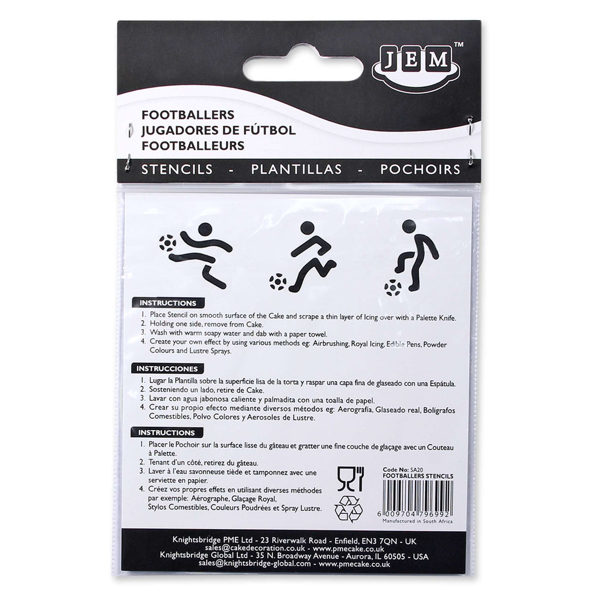 Footballers Stencils (Pk/3)