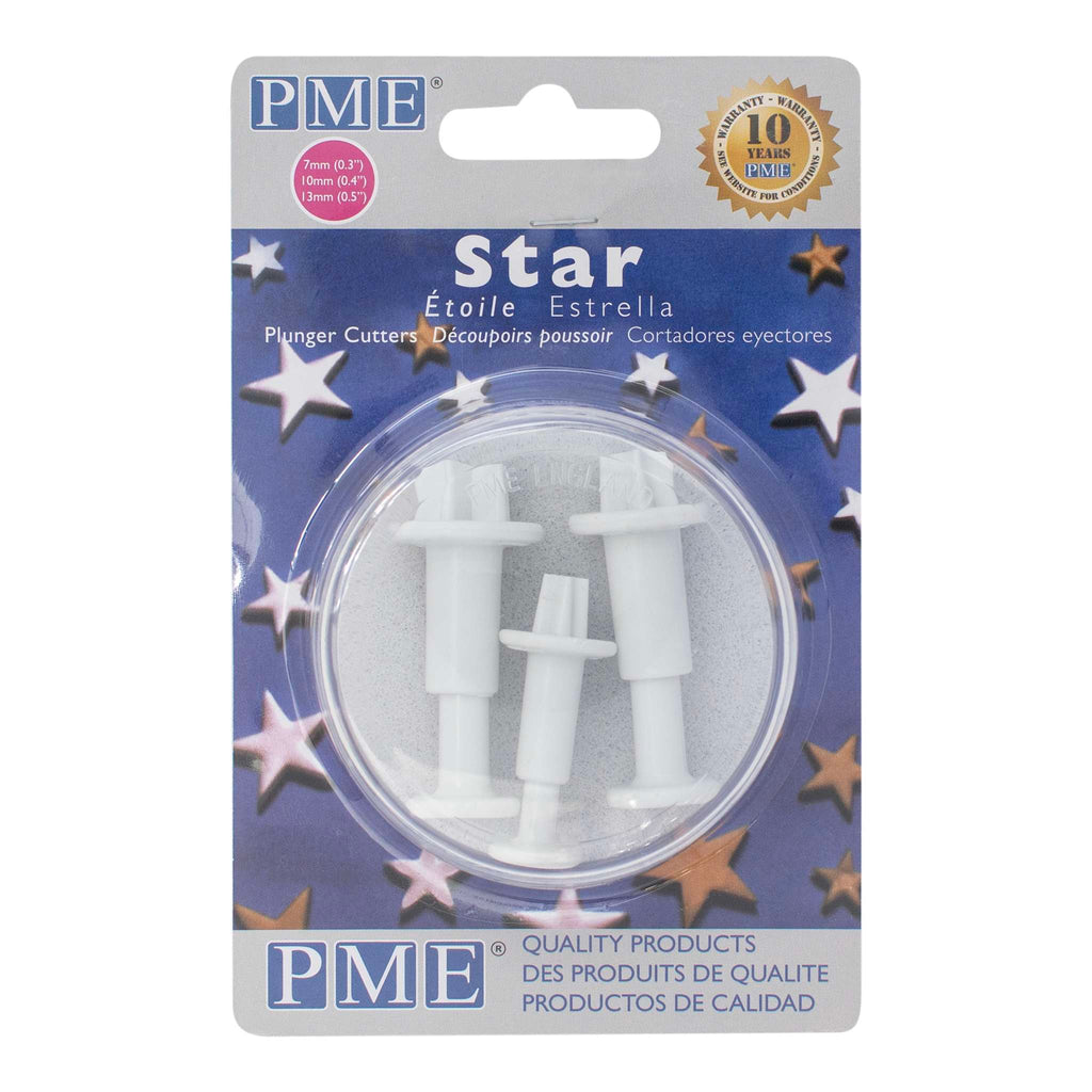 Star Fondant Plunger Cutters Set Of 3