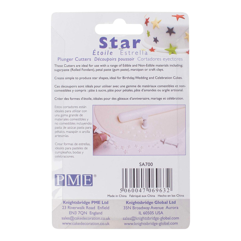 Star Fondant Plunger Cutters Set Of 3