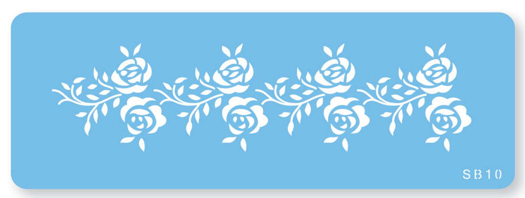 Pochoir JEM - Bordure de rose (162 x 42mm / 4.5 x 1.6")