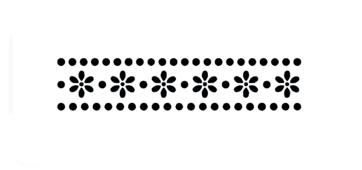 JEM Schablone - Gänseblümchen und Punkte-Bordüre (102 x 22mm / 4 x 1 Zoll)