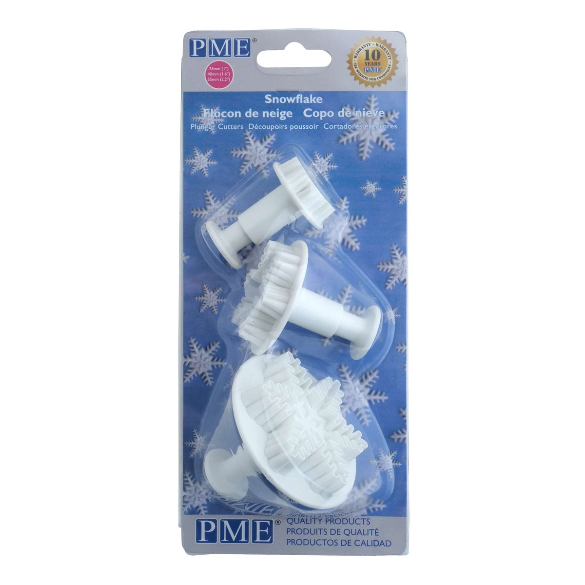 Snowflake Fondant Plunger Cutters Set Of 3