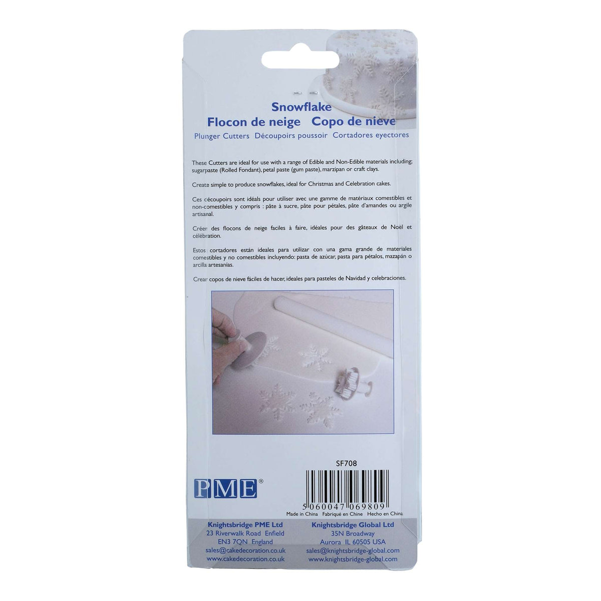 Snowflake Fondant Plunger Cutters Set Of 3