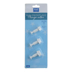 Neuheits-Plunger-Ausstecher - S/M/L Mini-Schneeflocken, Set aus 3 Stück