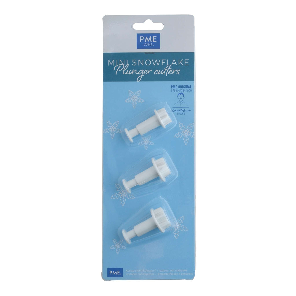 Neuheits-Plunger-Ausstecher - S/M/L Mini-Schneeflocken, Set aus 3 Stück