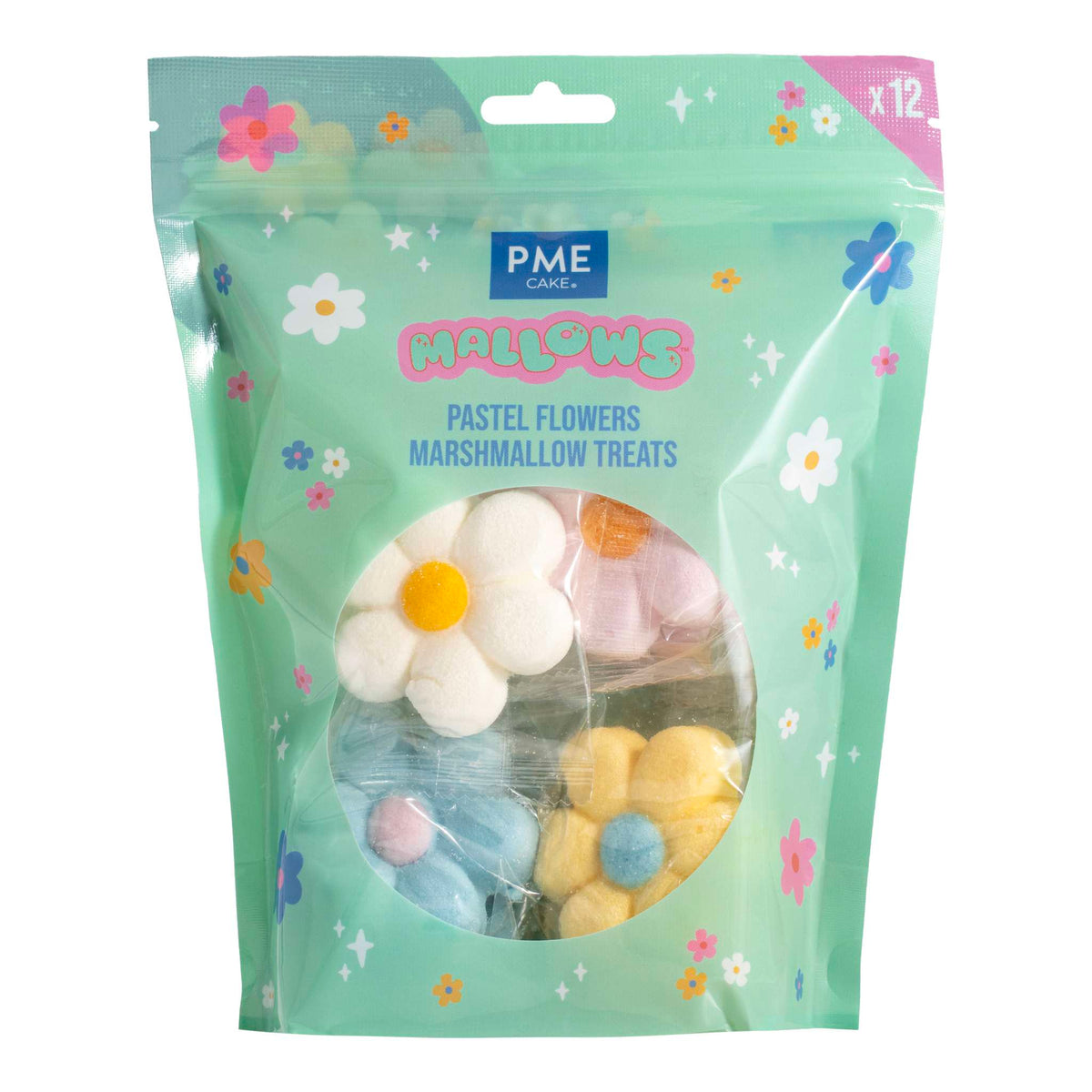 Pastel Flowers Marshmallow Treats Pk/12 (180g / 6.34oz)
