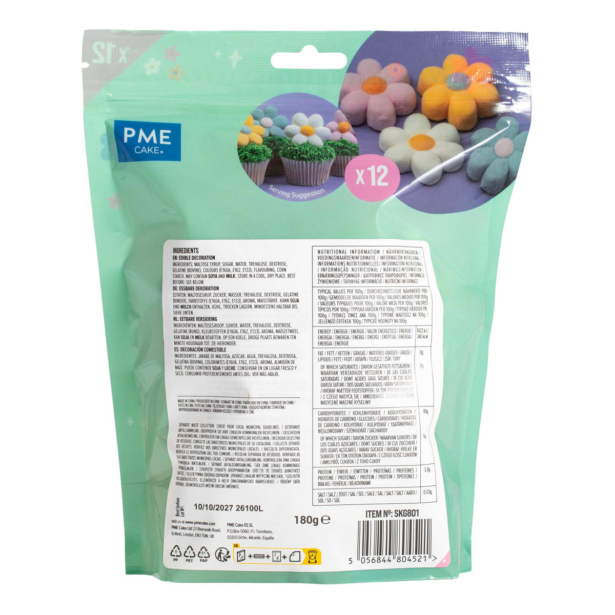 Pastel Flowers Marshmallow Treats Pk/12 (180g / 6.34oz)