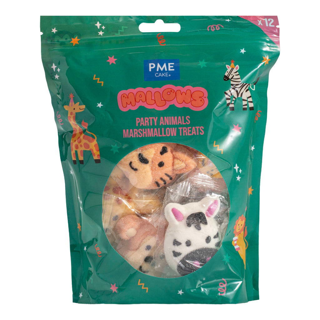 Mallows - Marshmallow Treats - Animaux de Fête, Pack de 12