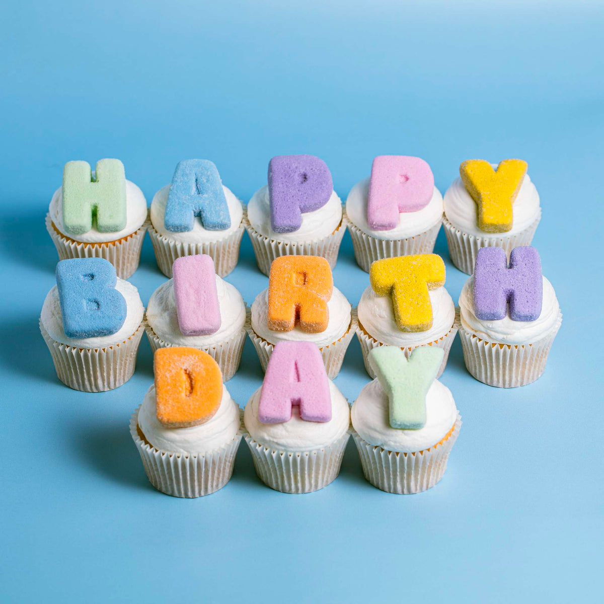 Mallows - Marshmallow Treats - Lettres Joyeux Anniversaire, Pack de 13