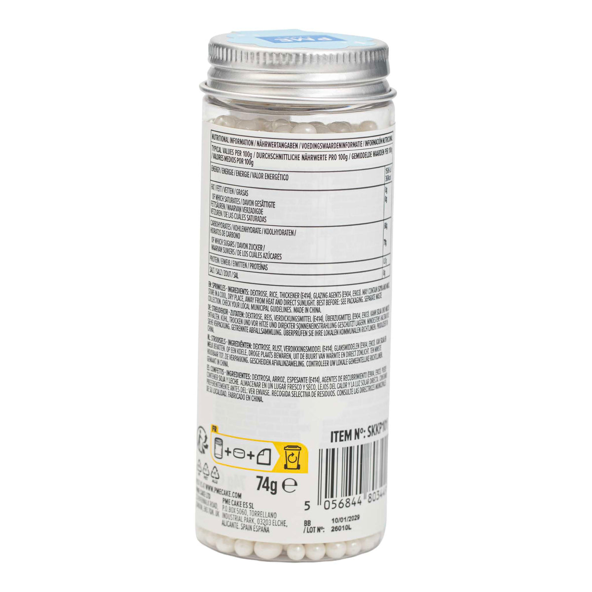 Parelstrooisels - Wit 4mm (74g / 2,61oz)