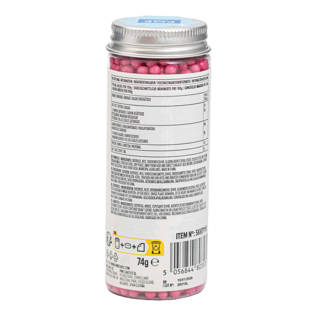 Perles comestibles - Rose vif 4mm (74g / 2,61oz)
