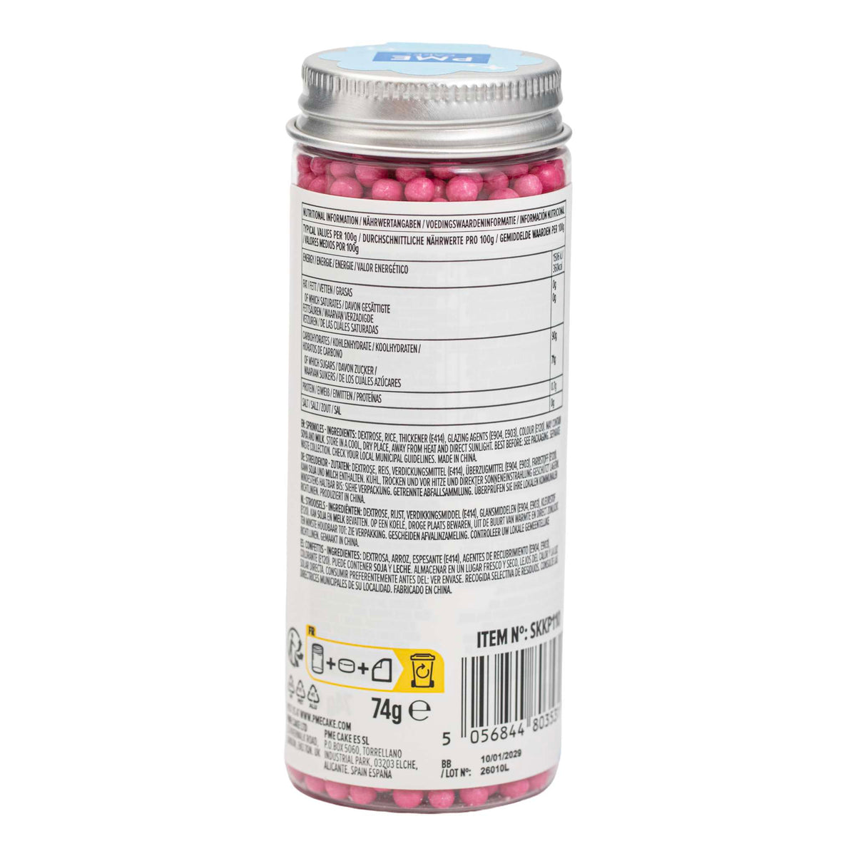 Parelstrooisels - Felroze 4mm (74g / 2,61oz)